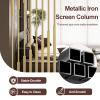 Modern Privacy Screen Room Divider, 5-Piece Gold Metal Poles, Adjustable to 106 in view 4