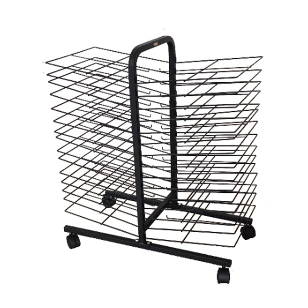 DFGHNBVC Art Drying Rack with 30 Removable Shelves and Wheels