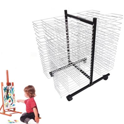 40-Tier Double-Sided Art Drying Rack