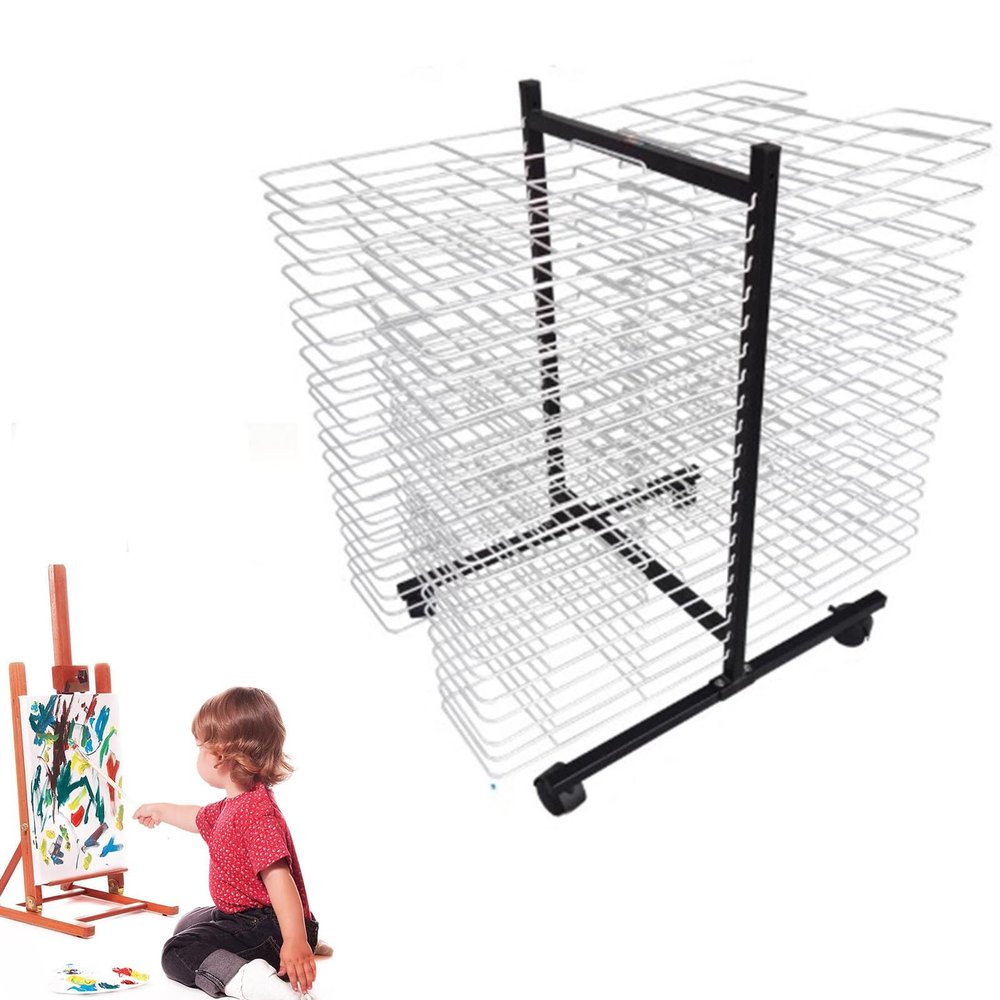 40-Tier Double-Sided Art Drying Rack