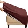 QOEUIUJ Stretch Square Ottoman Cover, 35x35 to 80x80 cm, Wine Red, 38"/95 cm view 1