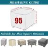 QOEUIUJ Stretch Square Ottoman Cover, 35x35 to 80x80 cm, Wine Red, 38"/95 cm view 2