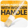 3-Pack Instalguru 50 mm Round Paint Brushes with Wooden Handles view 2