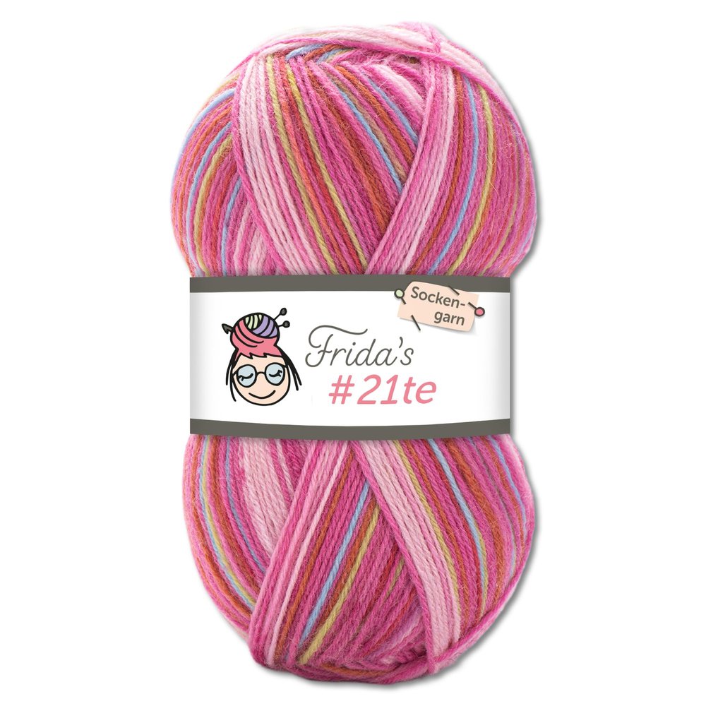 Frida's Wollhaus 100 g Fridas #21te Sock Yarn, Wool Blend, Gradient, 15 Colors (2706)