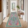 Non-Slip Hallway Runner Rug, 100 x 450 cm, Washable, Low-Pile Polyester view 2