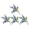 Pumixiy Realistic Artificial Blueberry Sprigs, 55 cm, 3-Fork Branches, 6-Piece Set, Blueberry Color view 2