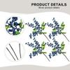 Pumixiy Realistic Artificial Blueberry Sprigs, 55 cm, 3-Fork Branches, 6-Piece Set, Blueberry Color view 3