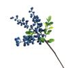 Pumixiy Realistic Artificial Blueberry Sprigs, 55 cm, 3-Fork Branches, 6-Piece Set, Blueberry Color view 4