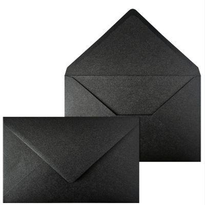 Netuno 250 Black Pearl C5 Envelopes, 6.4 x 9 in, Metallic and Elegant