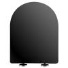 Universal Black D-Shaped Toilet Seat with Soft-Close and Quick-Release Function view 1