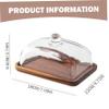 Butter Dish with Lid, 18 x 11.9 x 9.4 cm, Wooden Butter Container with Clear Glass Cover view 2
