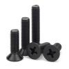 Flat Round-Head Screws, 50-Piece Lot, Mini Black Steel Countersunk Bolts (8 mm, M3) view 2