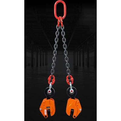 Heavy-Duty Double Vertical Plate Clamp, 2-Ton, with 60-Inch Double Chain