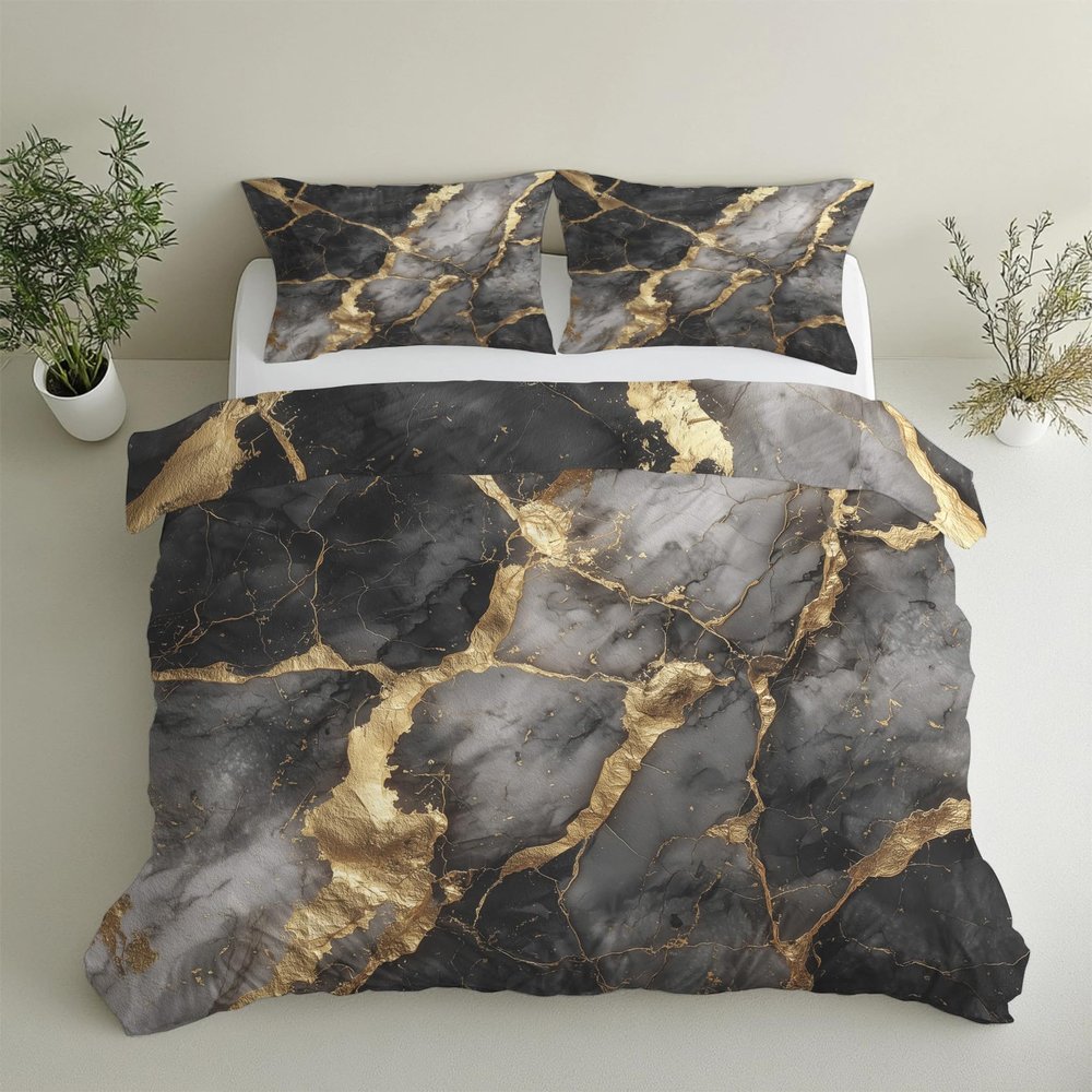 Marble Bedding Set 180 x 200 cm, 3-Piece