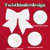 YyiFcg Pack of 8 Christmas Bows 12x15 cm - White Glitter view 3