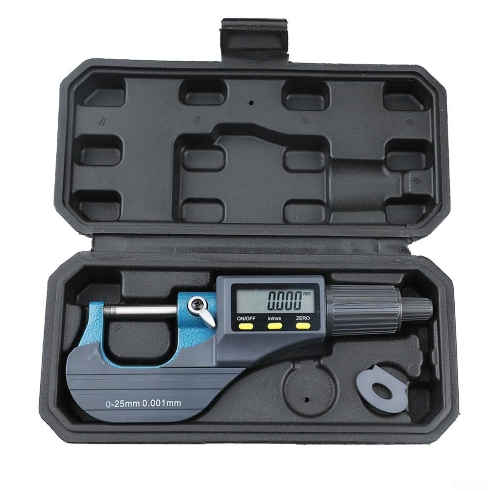HanOaki Digital Outside Micrometer (0–1 in/25 mm), Large Display, 0.001 mm Resolution, 0.003 mm Accuracy