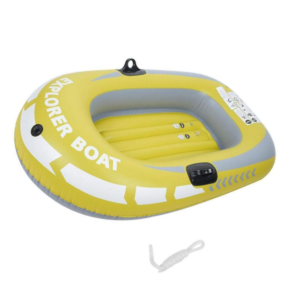 Inflatable Boat Set, Thickened Rowboat for Children, Yellow, One-Person Set