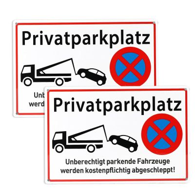 2-Pack No Parking Signs, 30 x 20 cm Private Parking Signs