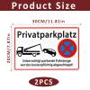 2-Pack No Parking Signs, 30 x 20 cm Private Parking Signs view 2