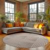 HomebyHome Round Rug 200 cm Beige Boho Bouclé Loop-Pile Scandinavian Style view 1