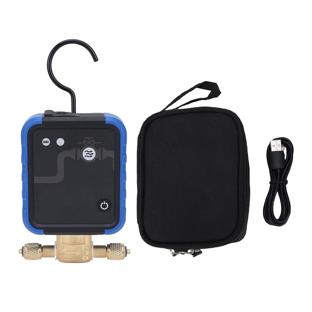 Fafeicy Refrigerant Solenoid Valve, Smart Refrigerant Valve, 12 VDC, 38 bar, 1000 mAh, 60-Hour Runtime with 30 m Wireless Control for HVAC AC Refrigeration Systems