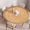 FANSU Elastic Round Outdoor Tablecloth, Stain-Resistant, Wipeable, 100 cm Diameter, Straw Texture view 1