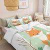 Generic White Bedding Set, 200 x 200 cm Duvet Cover, Cartoon Winter Forest Fox, 3-Piece Set with Zipper and 2 Pillowcases view 2