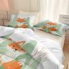 Generic White Bedding Set, 200 x 200 cm Duvet Cover, Cartoon Winter Forest Fox, 3-Piece Set with Zipper and 2 Pillowcases view 3