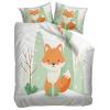 Generic White Bedding Set, 200 x 200 cm Duvet Cover, Cartoon Winter Forest Fox, 3-Piece Set with Zipper and 2 Pillowcases view 4