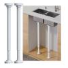 2-Piece Adjustable Undermount Sink Support Bracket Set, Stainless Steel, Non-Slip, White, 40–65 cm view 1