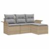 Teenpull 4-Piece Beige Poly Rattan Garden Sofa Set with Cushions view 2