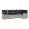 Teenpull 5-Piece Garden Sofa Set, Light Gray Poly Rattan, Modular Design, Adjustable Feet, Waterproof Cushions view 2