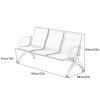 LYUCAYHQ Ergonomic 3-Seat Waiting Room Bench with Armrests, Gray view 2