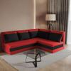 FORNIRO 24 Hugo L Corner Sofa Bed 206 x 165 cm, Red/Black view 1