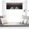 Odot Bistro Curtain, Black-and-White Country-Style Café Curtain with Rod Pocket, Short Kitchen Curtain, Black 5, W132 x H45 cm view 2