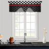 Odot Bistro Curtain, Black-and-White Country-Style Café Curtain with Rod Pocket, Short Kitchen Curtain, Black 5, W132 x H45 cm view 3