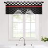 Odot Bistro Curtain, Black-and-White Country-Style Café Curtain with Rod Pocket, Short Kitchen Curtain, Black 5, W132 x H45 cm view 4