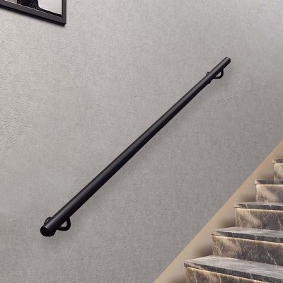 Whnoorher Modern Black Wall-Mounted Stair Handrail, 30 cm–6 m