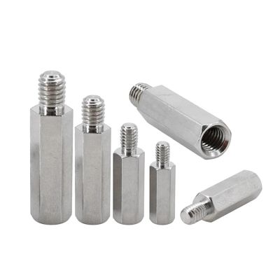 304 Stainless Steel M2–M6 Male/Female Hex Standoffs, 8 mm, 10-Piece, M6 Head 8 mm