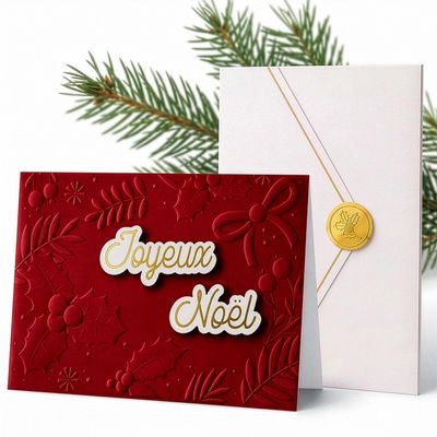Joyeux Noël French Christmas Card with Envelope