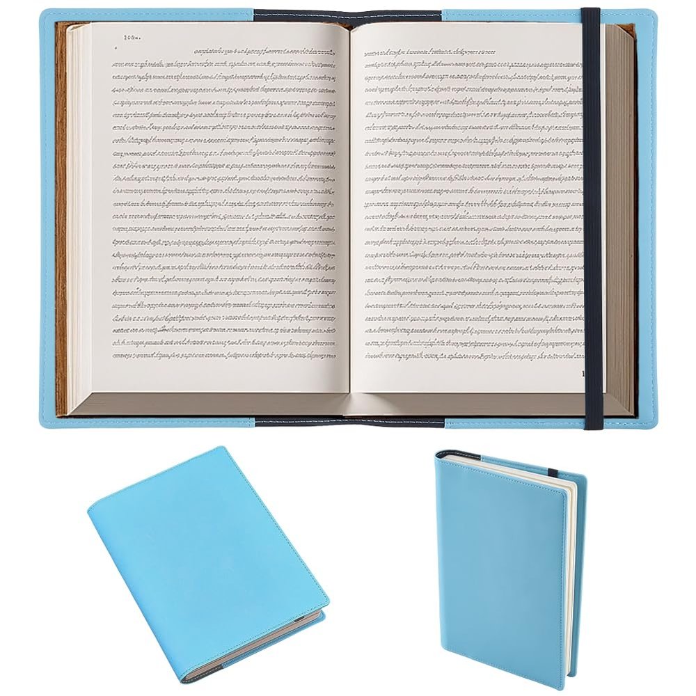 craspire A5 PU Leather Notebook Cover with Card Slots, Pale Turquoise