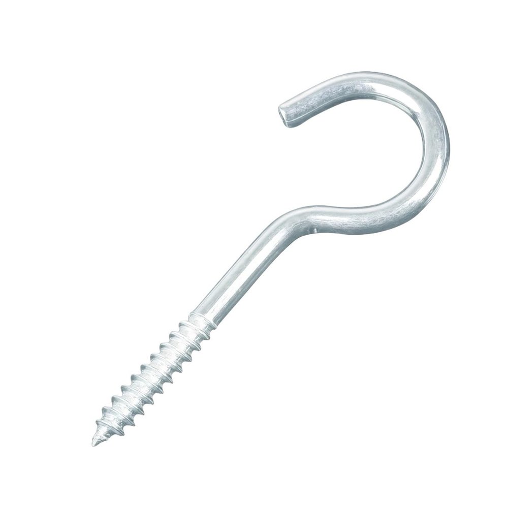 10-Pack Screw Hooks, Blue Zinc-Plated Steel, 1016#, Heavy-Duty, 31.62 mm Length
