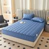 Quilted Zippered Mattress Cover, Mattress Protector, Customizable, Navy Blue, 135 x 190 x 20 cm view 2
