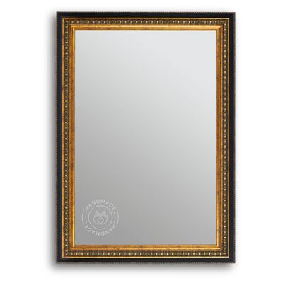 CLAMARO SPLIT Wall Mirror, Baroque Wood Frame, Black and Gold, 45 x 75 cm