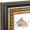 CLAMARO SPLIT Wall Mirror, Baroque Wood Frame, Black and Gold, 45 x 75 cm view 4