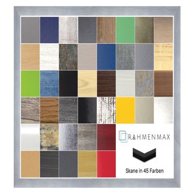 Skane MDF Picture Frame 50 x 70 cm, Brushed Aluminum-Effect Decor, Acrylic Glass