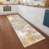 RGLXING Washable Non-Slip Runner Rug for Hallway/Kitchen, Gray/Orange, 50 x 240 cm view 3