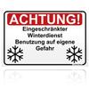 PRINTIMA Limited Winter Service Warning Sign, PVC, 32 x 21 cm, Weather-Resistant, Use at Your Own Risk view 2