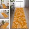 RGLXING Hallway Runner Rug, Non-Slip, Washable, Orange and White, 60 x 240 cm view 1