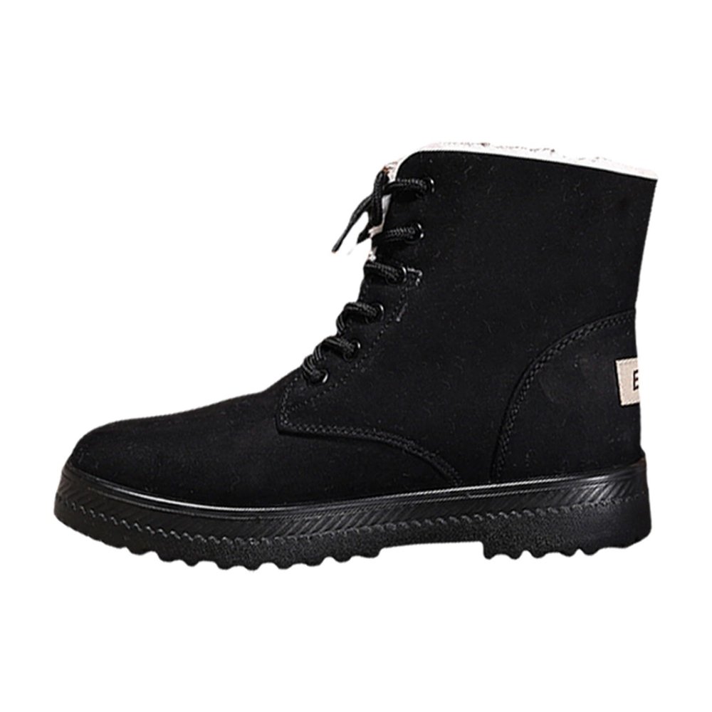 Women's Lightweight Platform Winter Hiking Rain Ankle Boots, Plaid, Black, EU 39.5